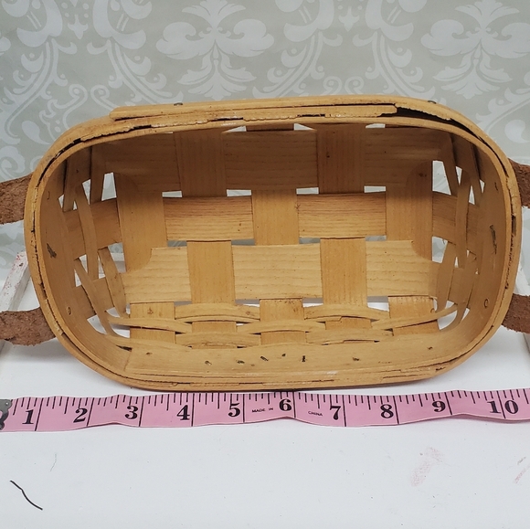 Peterboro Basket Co Rectangular Braided Leather Handles USA - Picture 10 of 10